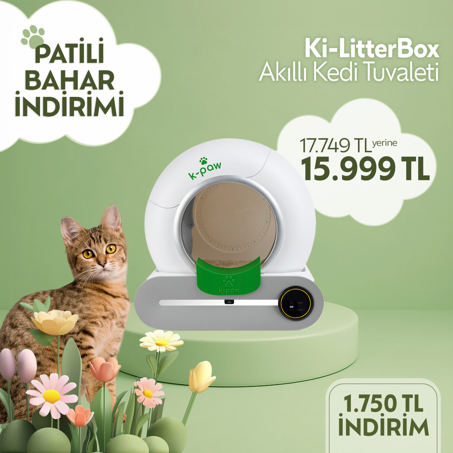 Ki-LitterBox Akıllı Kedi Tuvaleti