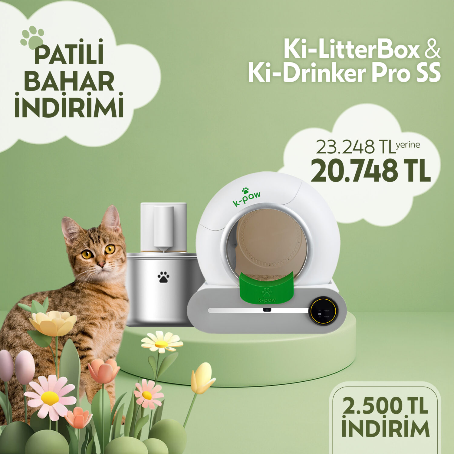 Ki-LitterBox Akıllı Kedi Tuvaleti + Ki-Drinker Pro SS